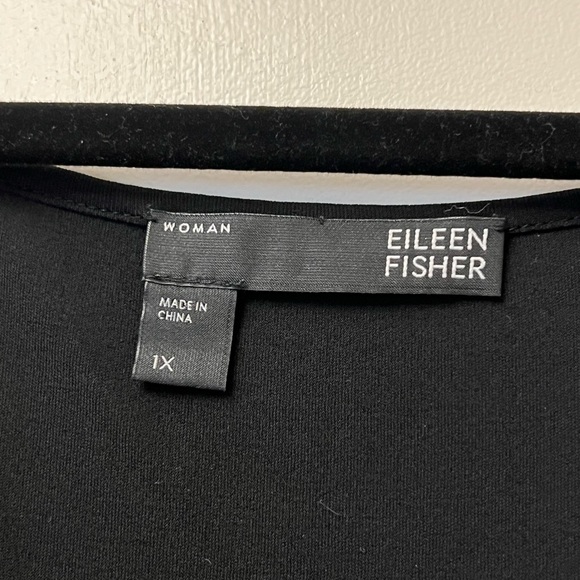 Eileen Fisher 1XL Black Boat Neck Ribbed Tunic - Picture 3 of 3